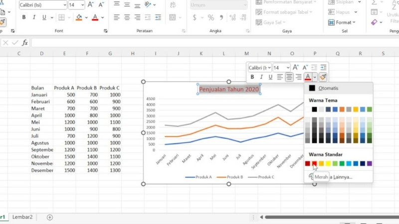 cara buat grafik di excel