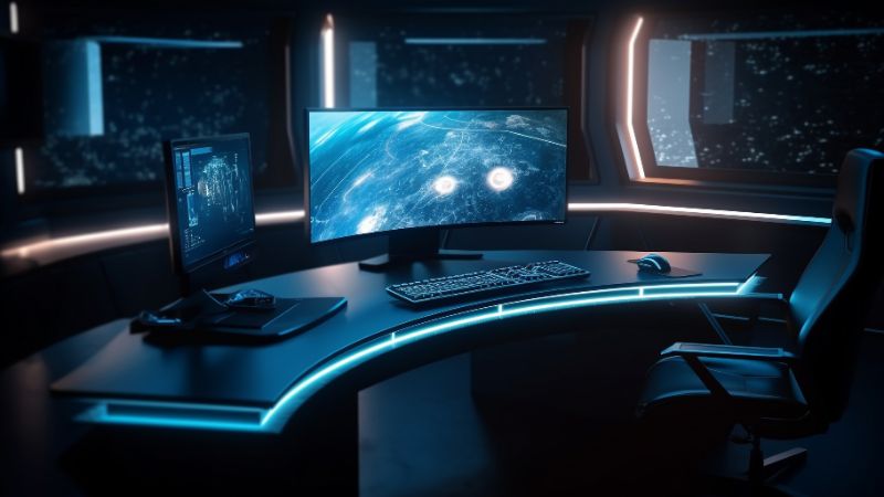 Tampilan Monitor Curved untuk kerja