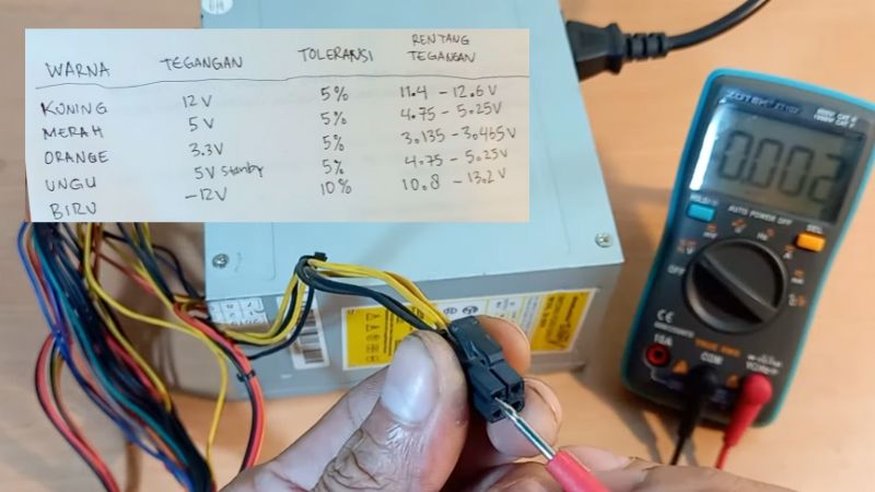 Gunakan Multimeter untuk Mengukur Tegangan Output